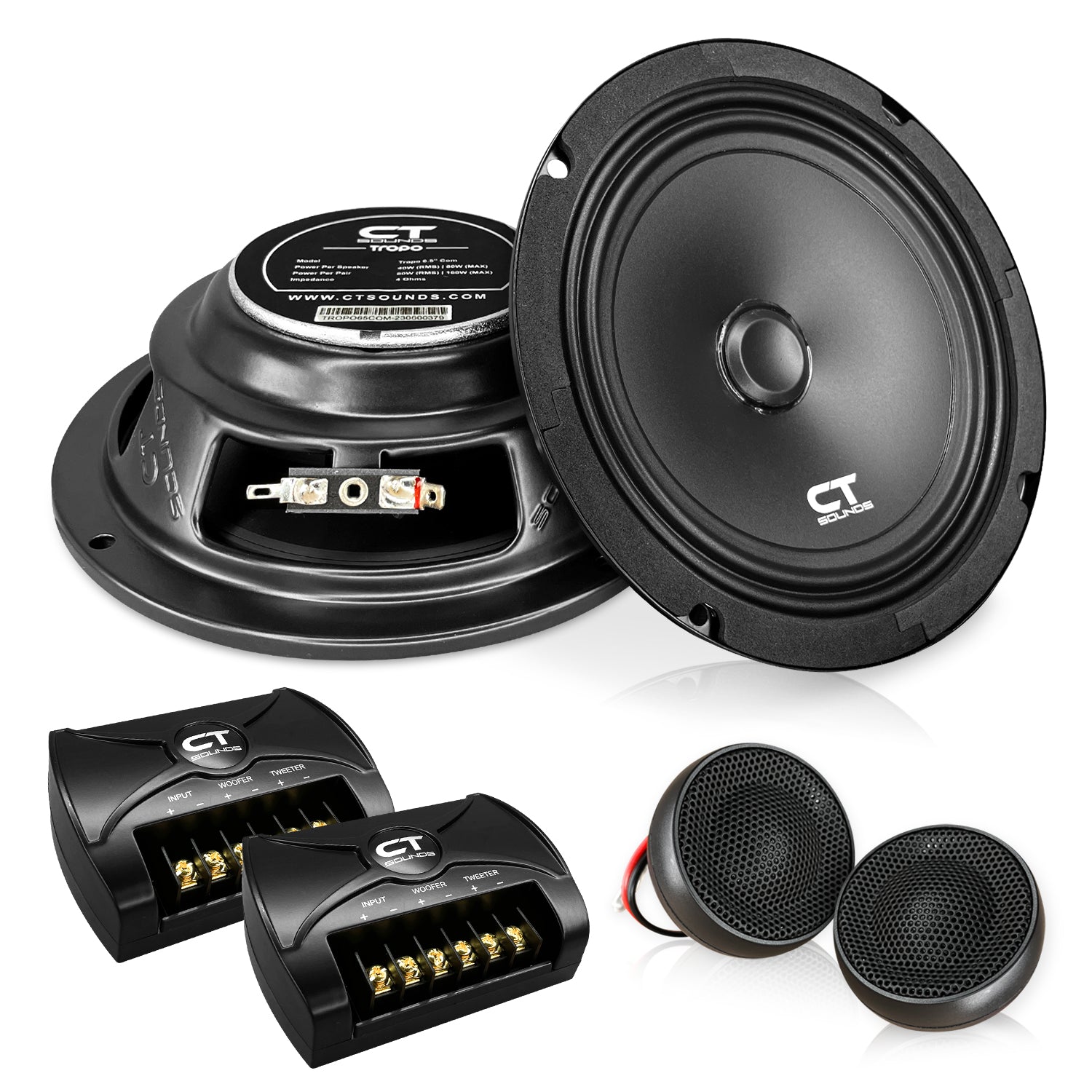 Tropo 160W Shallow-Mount Component Speaker Set – CT SOUNDS