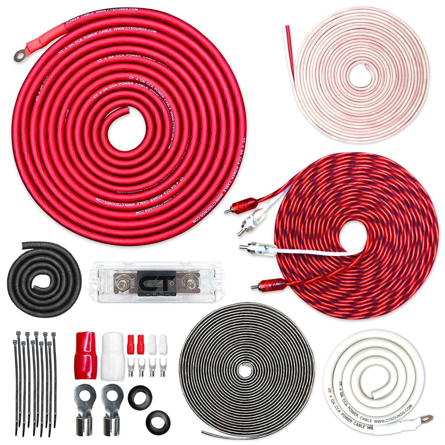 ct Sounds 4 Gauge CCA Complete Amplifier Wiring Kit AMPKIT 4GA PRO