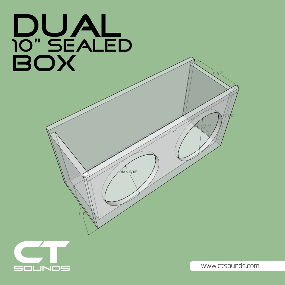 CT Sounds Dual 10 Inch Sealed Subwoofer Box Design – CT SOUNDS