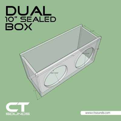 Dual 10 Inch SEALED Subwoofer Box Design - CT SOUNDS