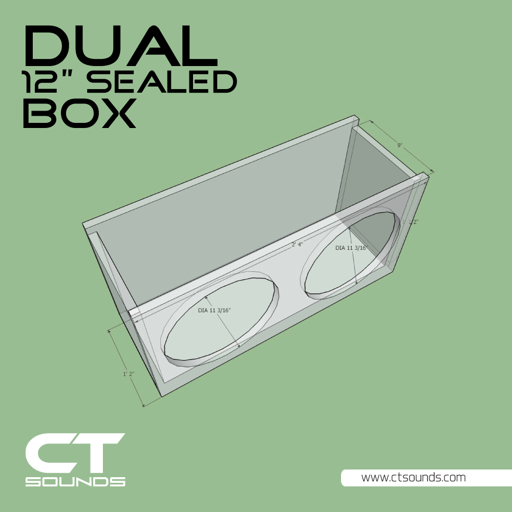 Dual 12 Inch Sealed Subwoofer Box Design - Main Image
