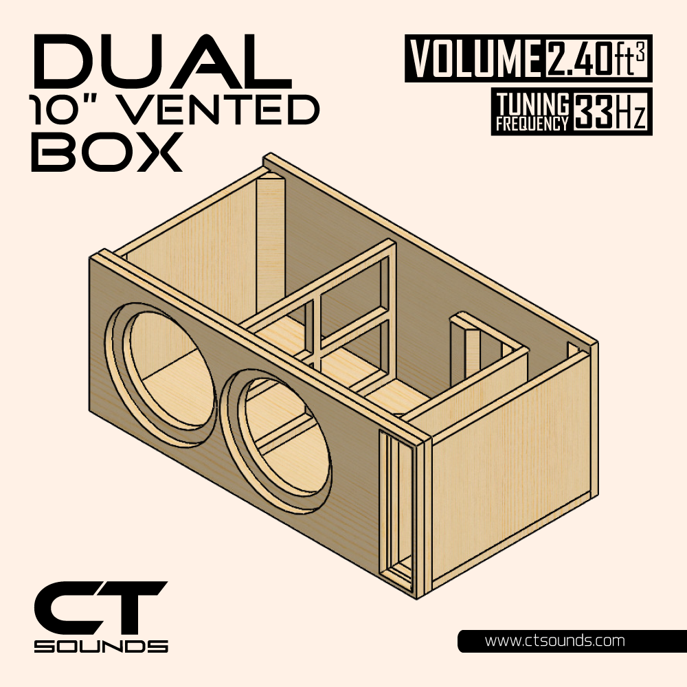 Dual 10 Inch Vented Subwoofer Box Design