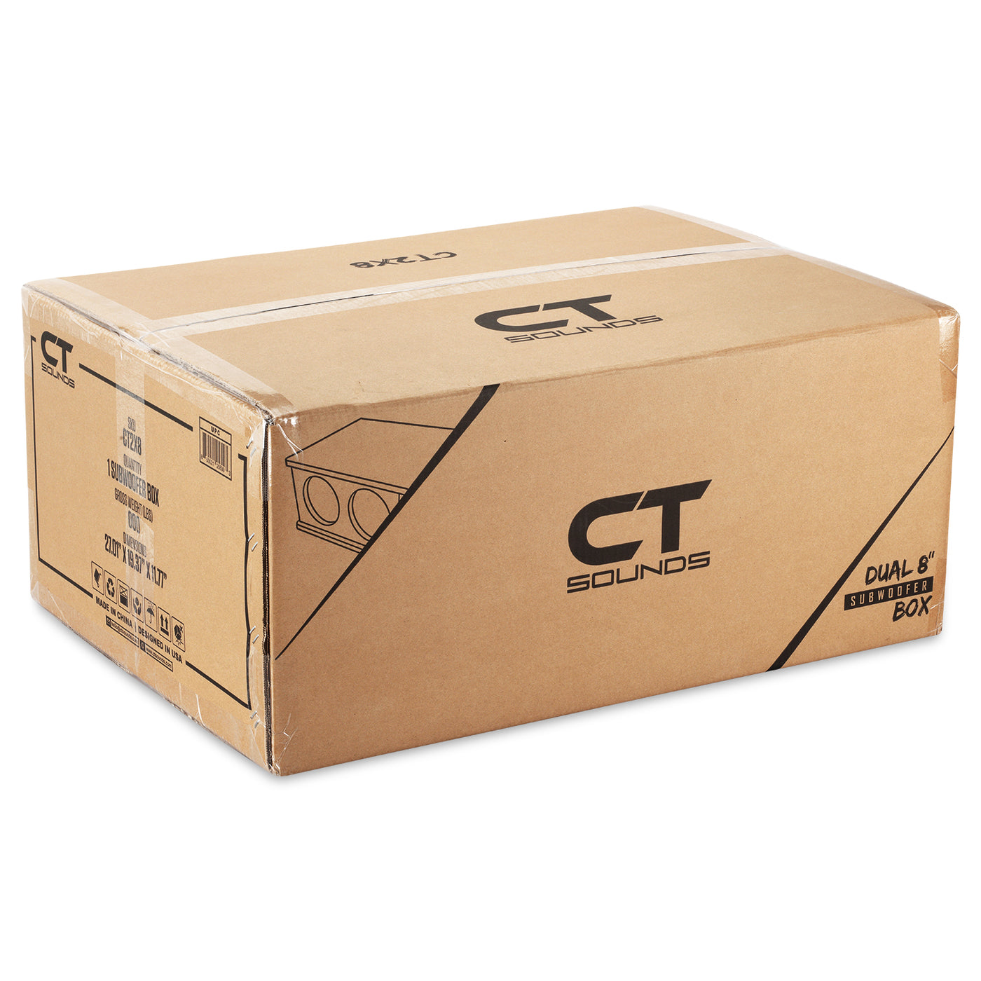 CT2X8 // Dual 8” Kerf Port Universal Car Subwoofer Box