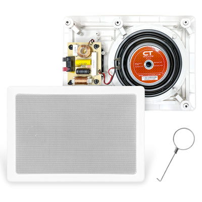 Bio In-Wall 6.5" Home Audio Speaker with Rotatable 25mm Silk Dome Tweeter (1 Speaker) - CT SOUNDS