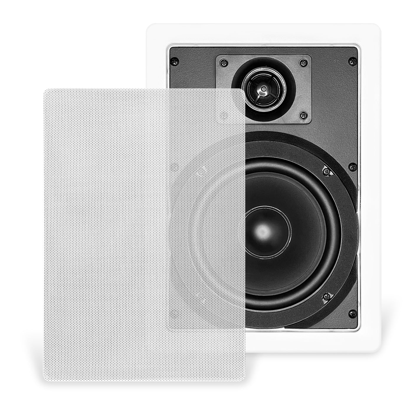 Bio In-Wall 6.5" Home Audio Speaker with Rotatable 25mm Silk Dome Tweeter (1 Speaker) - CT SOUNDS