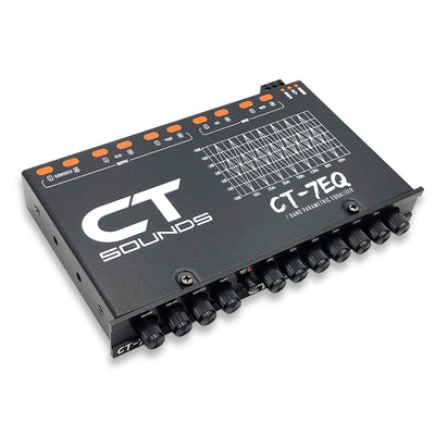 CT-7EQ // 7 Band 1/2 Din Parametric Car Audio Equalizer with AUX Input