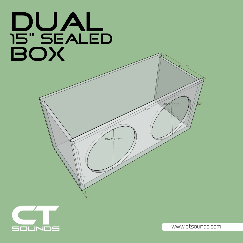 Dual 15 Inch SEALED Subwoofer Box Design - CT SOUNDS