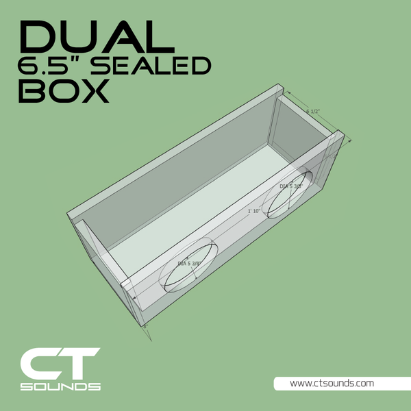 CT Sounds Dual 6.5 Inch Sealed Subwoofer Box Design