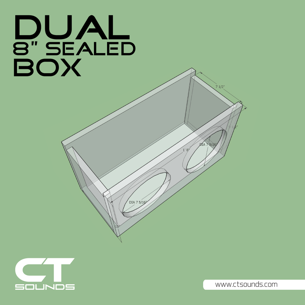 8in Sub Box CT Sounds Dual 8 Inch Sealed Subwoofer Box Design
