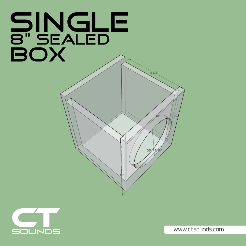 Single 8 Inch SEALED Subwoofer Box Design - CT SOUNDS