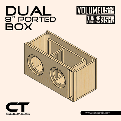 Dual 8 Inch PORTED Subwoofer Box Design - CT SOUNDS