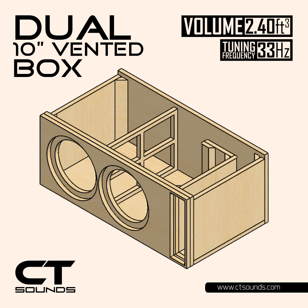 Dual 10 Inch VENTED Subwoofer Box Design - CT SOUNDS
