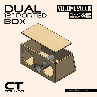 Dual 12 Inch Front PORTED Subwoofer Box Design (Bio 12" Subs @32Hz) - CT SOUNDS