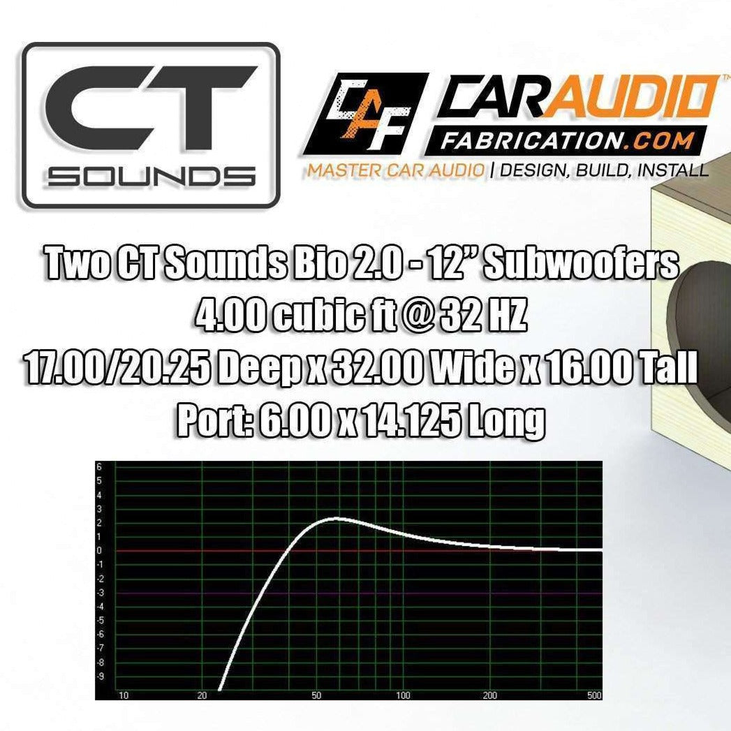 Dual 12 Inch Front PORTED Subwoofer Box Design (Bio 12" Subs @32Hz) - CT SOUNDS