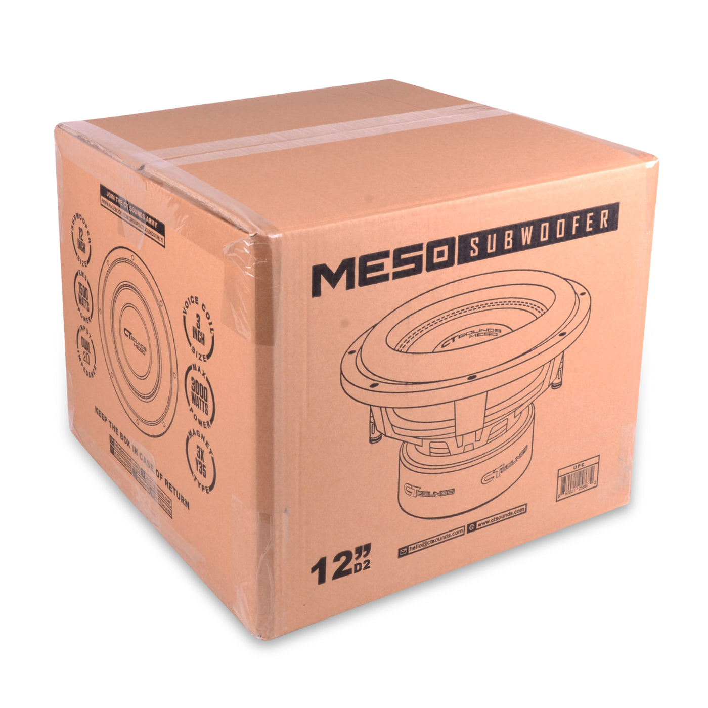 MESO-12-D2 // 1500 Watts RMS 12 Inch Car Subwoofer - CT SOUNDS