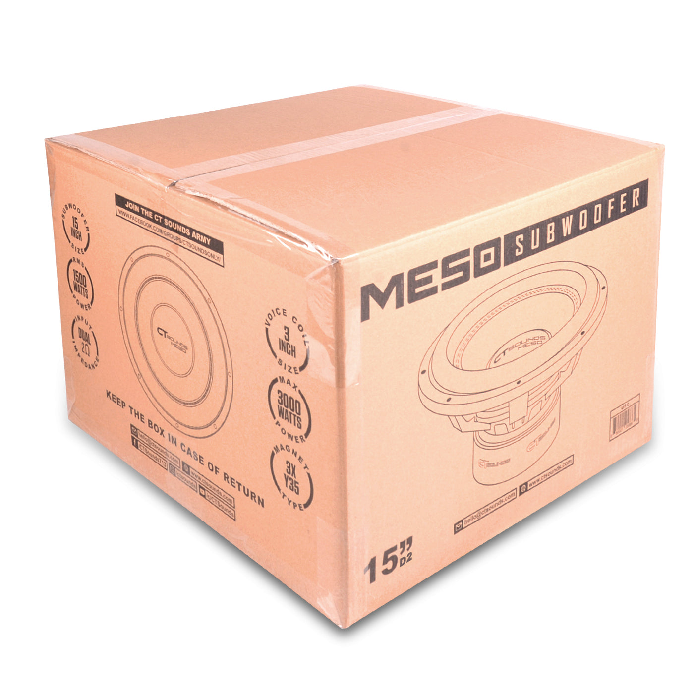 MESO-15-D2 // 1500 Watts RMS 15 Inch Car Subwoofer - CT SOUNDS