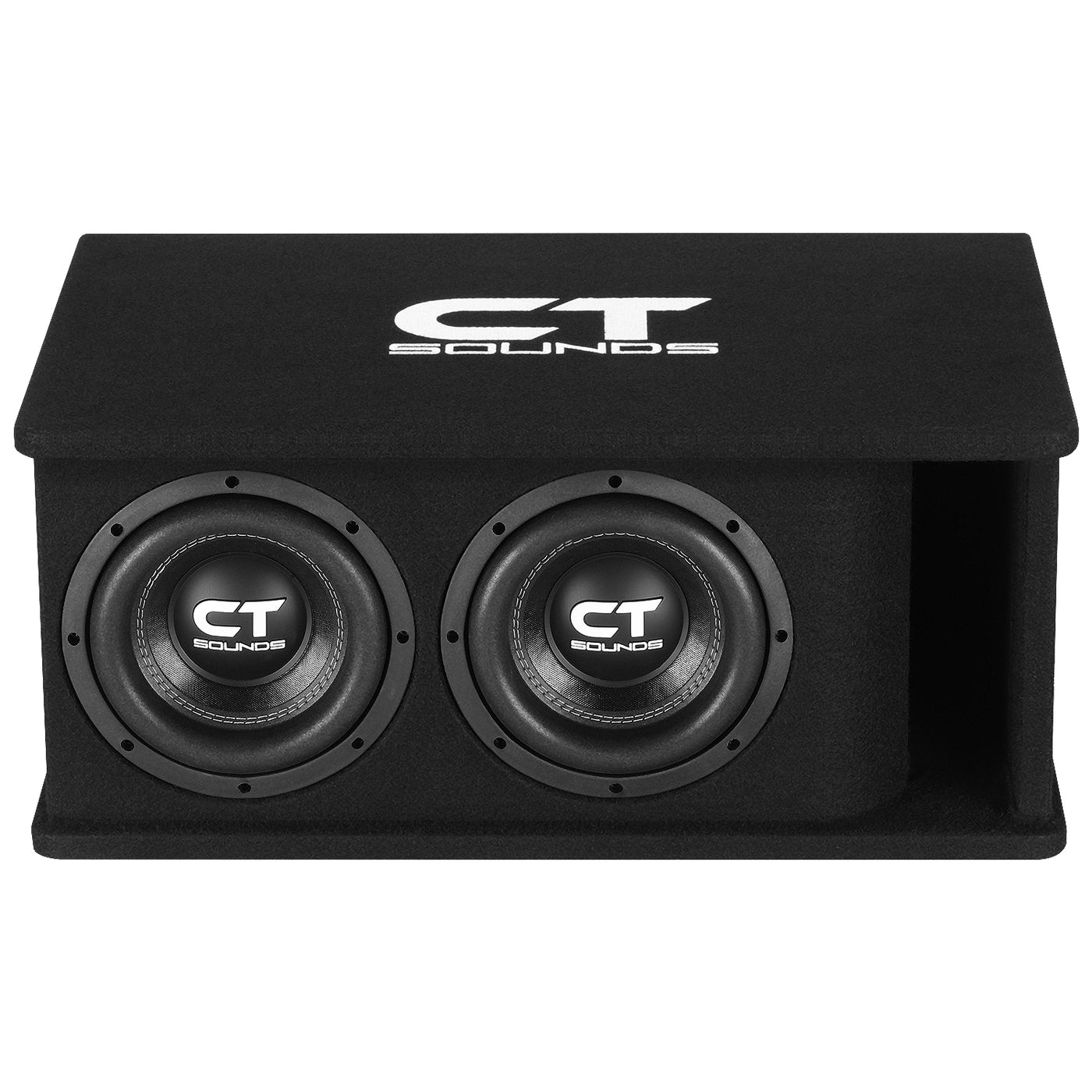 TROPO-2X8D4 // Dual 8” 1600-Watt Loaded Tropo Series Ported Car Subwoofer Box